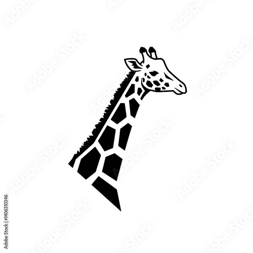 Black and White Giraffe Silhouette Illustration