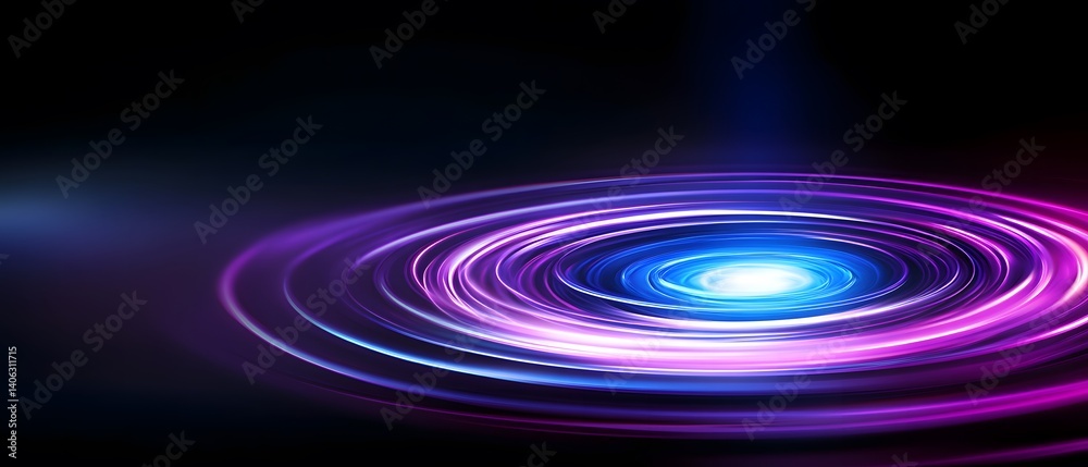 Abstract representation of concentric light waves emanating from a central point Abstract representation of concentric light waves emanating from a central point