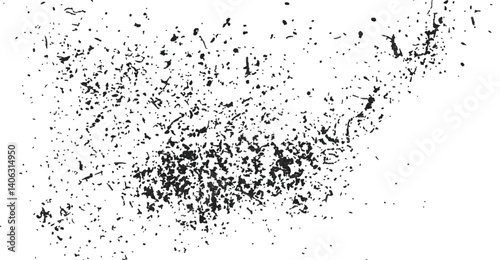 Subtle black granular texture on white backdrop offers a minimalistic distressed effect perfect for backgrounds, overlays, and artistic graphic designs with a modern feel