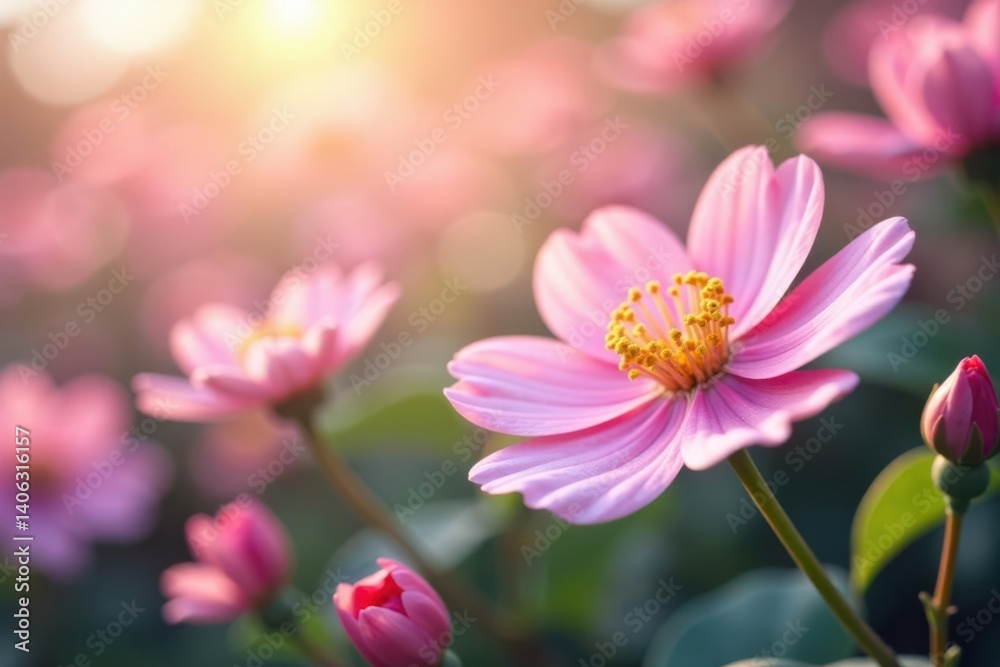 Pastel hues dance across vibrant blooms as petals unfurl in radiant summer beauty, watercolor flowers, botanical illustration Pastel hues dance across vibrant blooms as petals unfurl in radiant summer beauty, watercolor flowers, botanical illustration