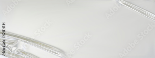 Silver silk satin luxury background. Silver elegant background with space for design. Draped fabric Flat lay, Template, cover, header, Wide banner. panoramic view. 3D vector illustration.