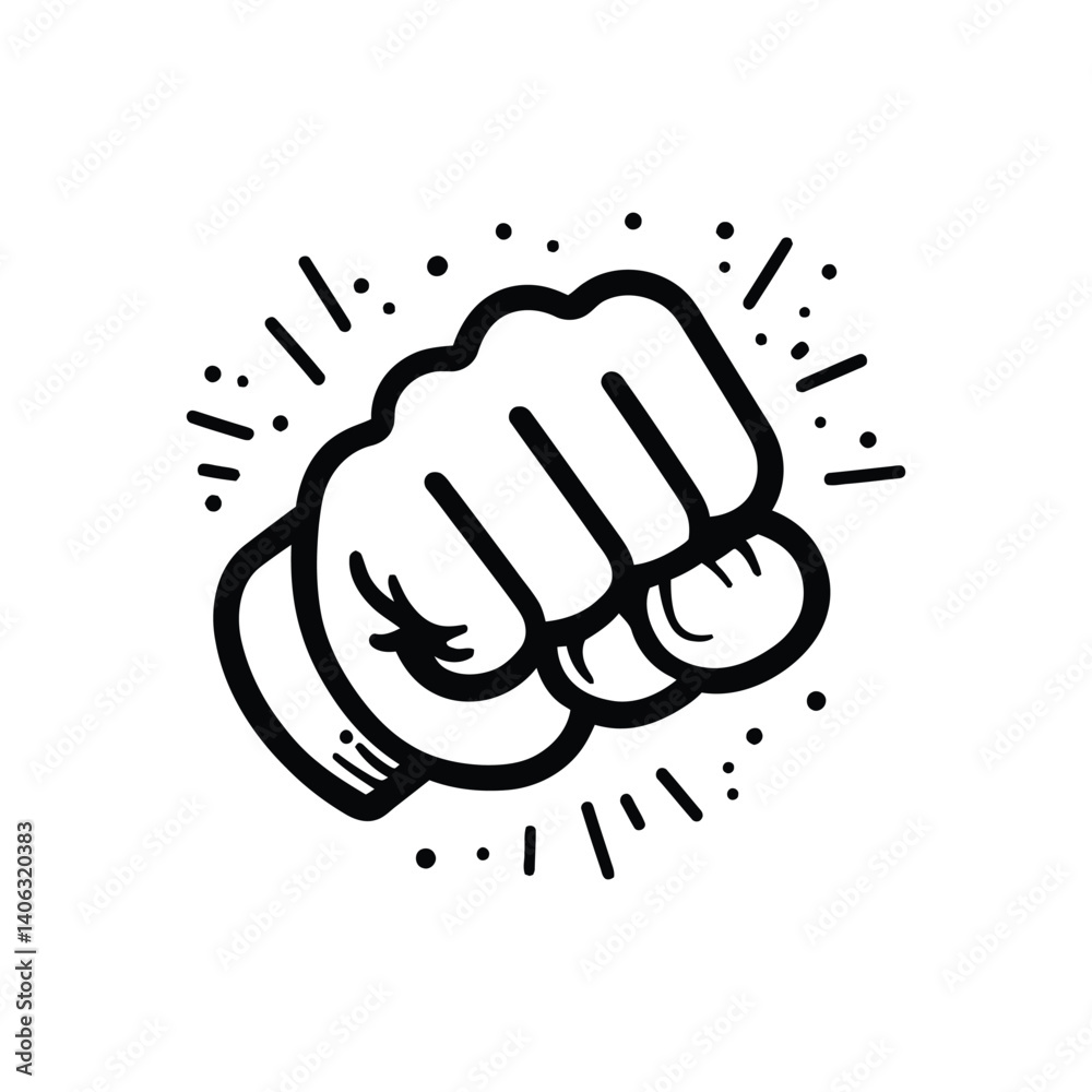 Raised Black Fist with Transparent Background Symbol Raised Black Fist with Transparent Background Symbol