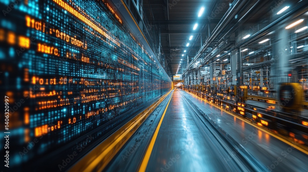 Fototapeta premium Futuristic Factory: Digital Transformation in Manufacturing