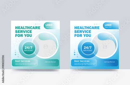 Medical healthcare and hospital clinic banner social media post Instagram post design template 