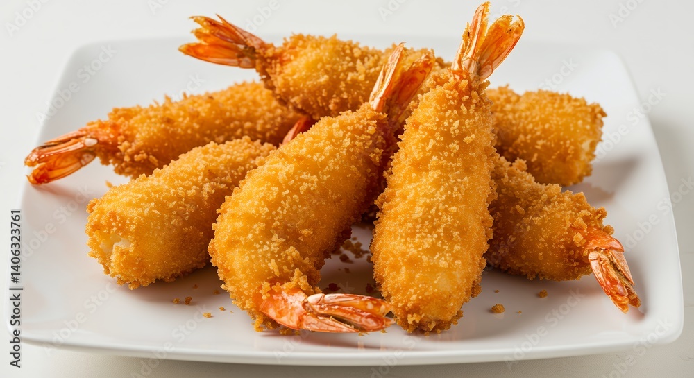 Fried Shrimp Platter Fresh Golden Crispy Seafood Appetizer Fried Shrimp Platter Fresh Golden Crispy Seafood Appetizer