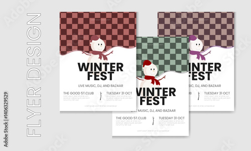 Winter fest flyer template a modern celebration of chill vibes frosty fun and holiday cheer