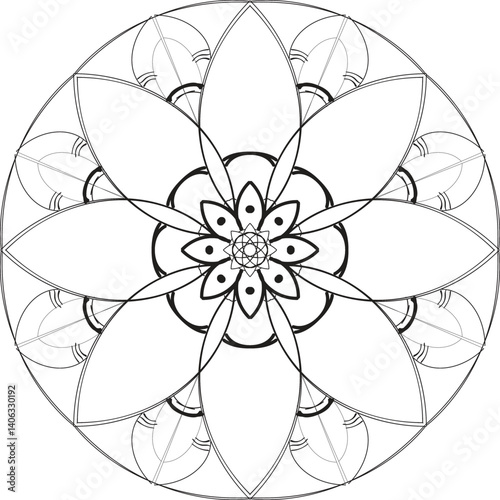 Blossom Mandala Shape. Circular pattern in form of mandala, tattoo, decoration. Decorative ornament in ethnic oriental style.