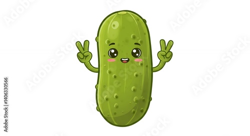 Cute cartoon pickle character illustration
