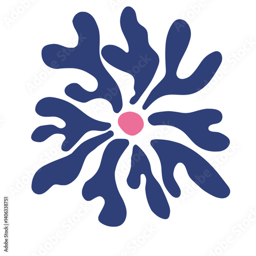 abstract red and blue flower