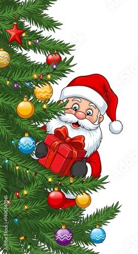 Santa Claus and Christmas tree