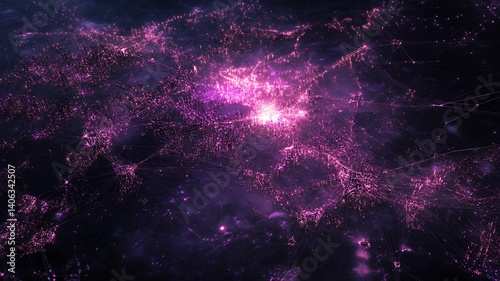 A glowing network map connecting towers and devices in real time, high-speed, low-latency communication across the globe