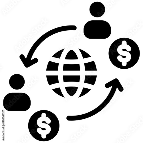 International Transaction Glyph Icon Style