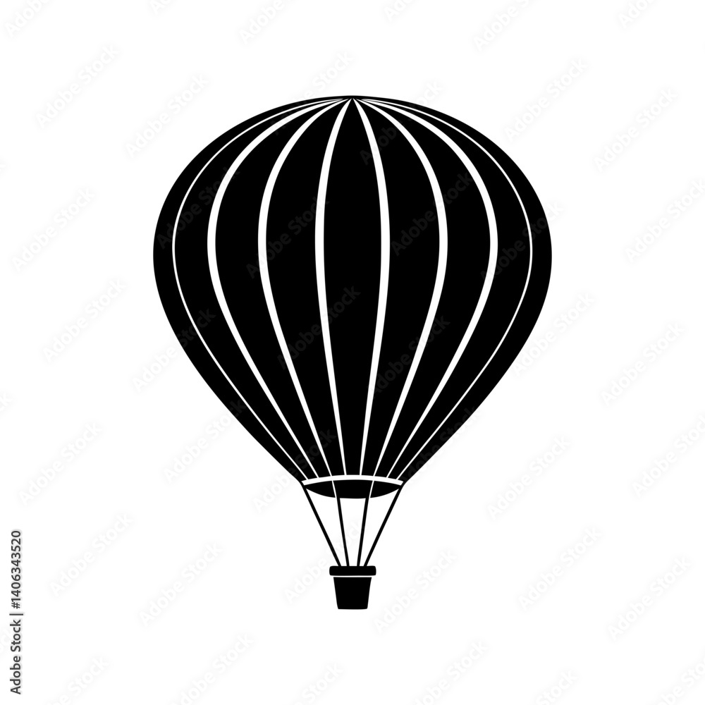 Naklejka premium Hot Air Balloon Silhouette vector illustration