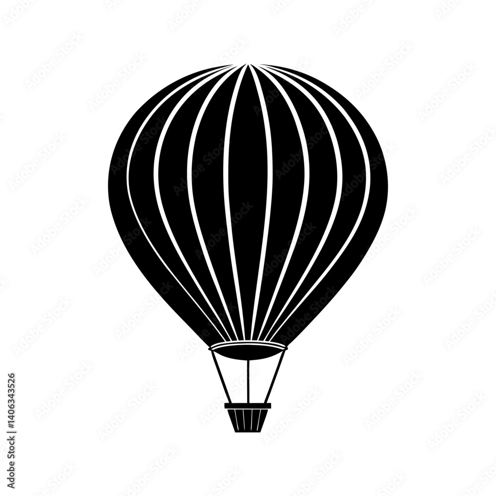 Fototapeta premium Hot Air Balloon Silhouette vector illustration