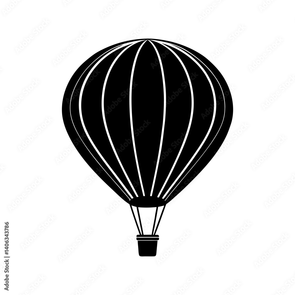 Fototapeta premium Hot Air Balloon Silhouette vector illustration