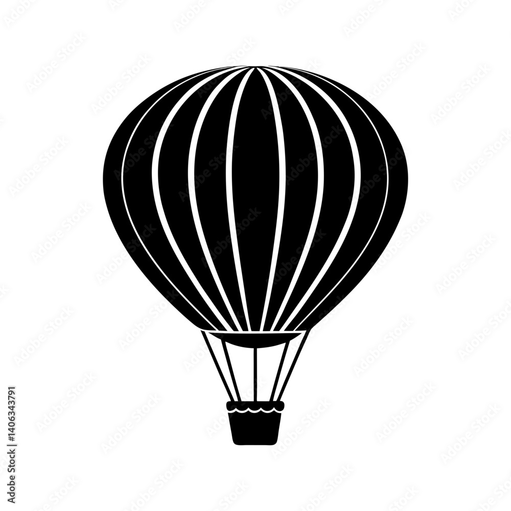Naklejka premium Hot Air Balloon Silhouette vector illustration