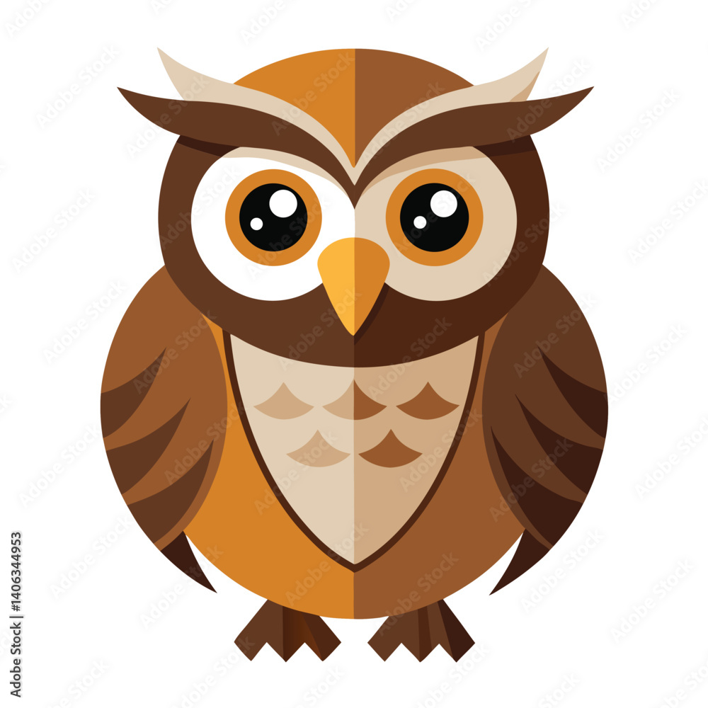 Fototapeta premium Owl bird isolated on white background