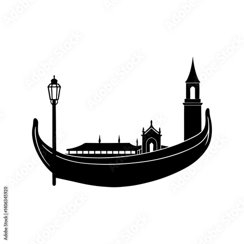 Gondola Silhouette vector illustration