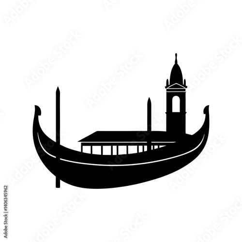 Gondola Silhouette vector illustration