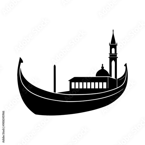 Gondola Silhouette vector illustration