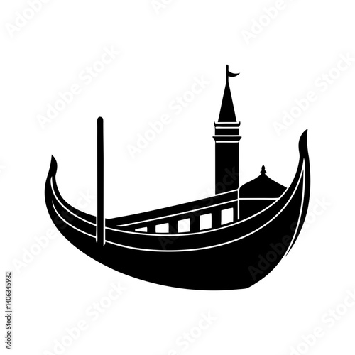 Gondola Silhouette vector illustration