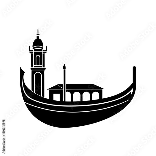 Gondola Silhouette vector illustration