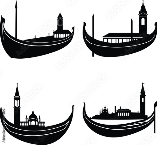 Gondola Silhouette vector illustration