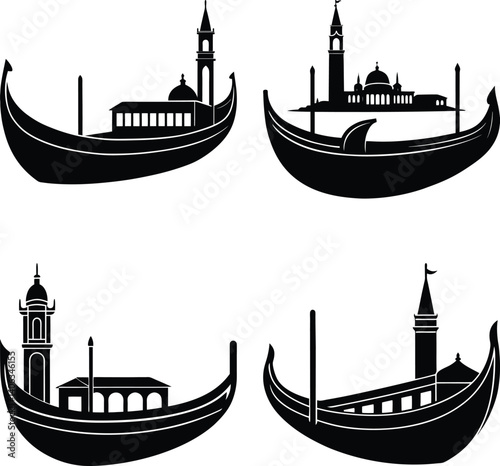 Gondola Silhouette vector illustration