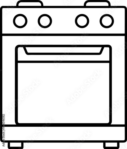 oven outline vector illustration line art