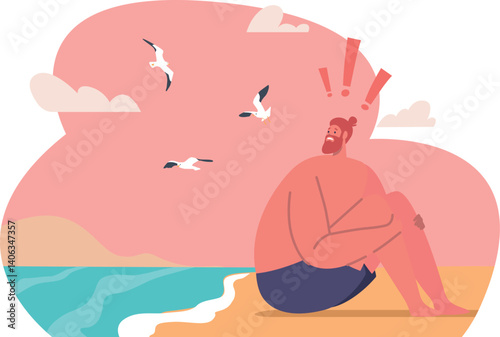 Male swimming in water phobia