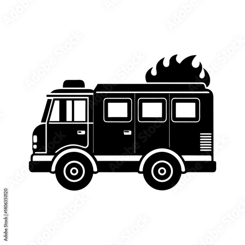 Fire Truck Silhouette vector illustration