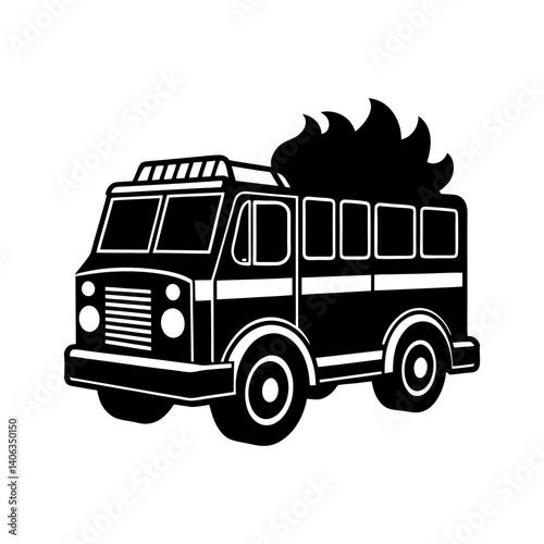Fire Truck Silhouette vector illustration