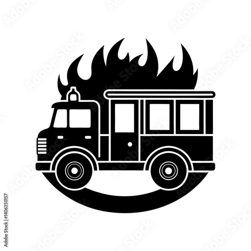Fire Truck Silhouette vector illustration