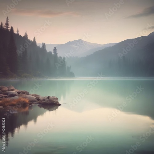 morning mist over the lake