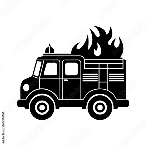 Fire Truck Silhouette vector illustration