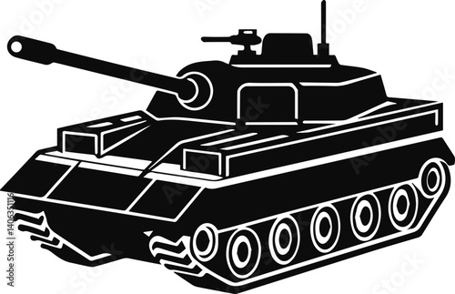 military tank silhouette vector illustration