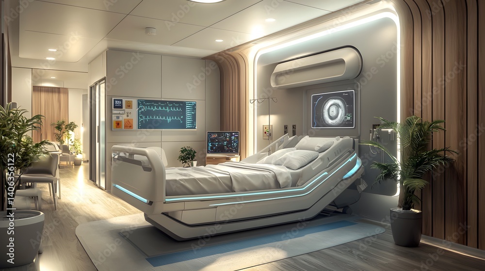 Obraz premium Advanced Medical Technology Integrated into Professional Patient Care Environment