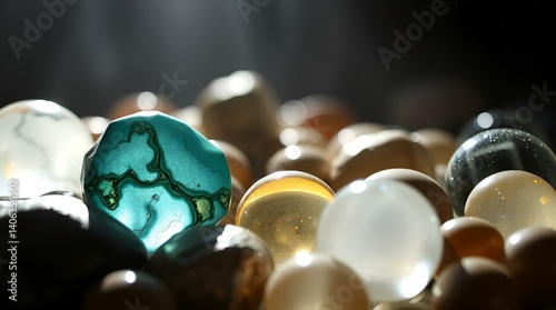 amber necklace on black background