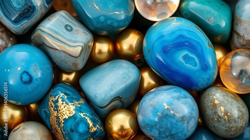 blue and silver stones