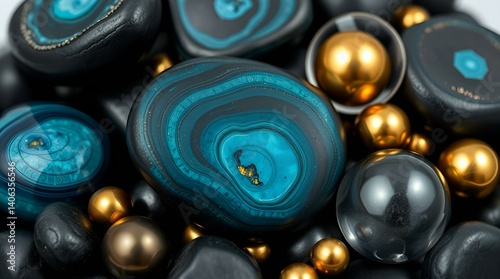 blue and green glass beads