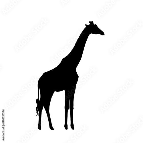 Silhouette of a majestic giraffe standing tall