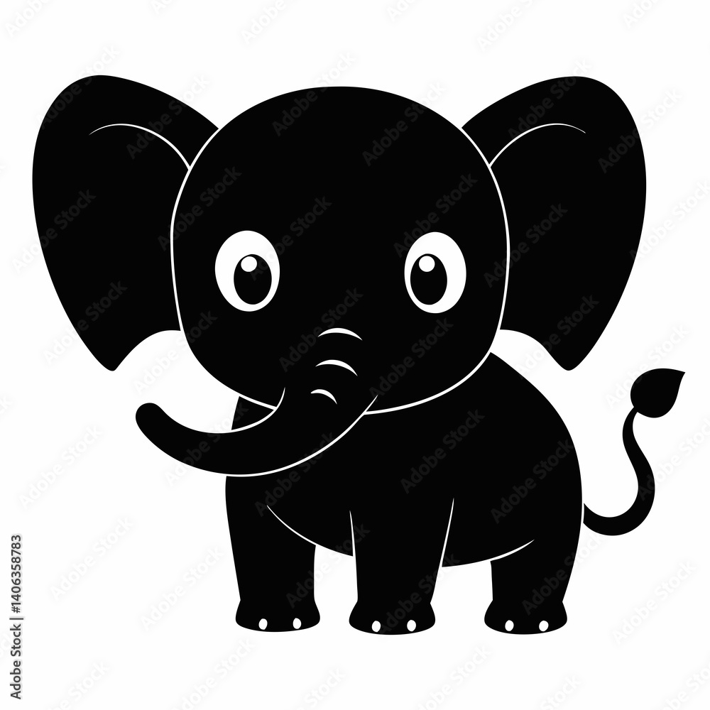 Naklejka premium baby elephant cartoon