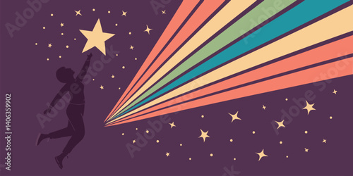 Lot of colors explode in an empty space with a dark pink  background vector illustration.
