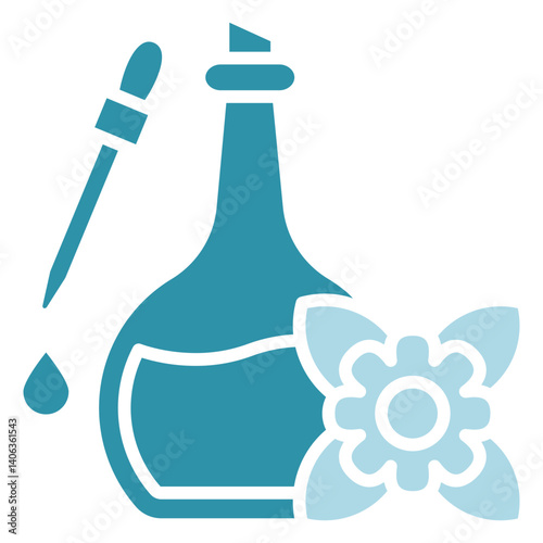 Essential Oil dual tone mini illustration icon, Vector EPS 10 related to relaxation, spa, wellness and more. Modern concept, print, UI, UX kit, web and app development. 