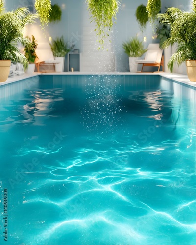 Wallpaper Mural Relaxing indoor pool oasis home photo modern aerial serenity Torontodigital.ca