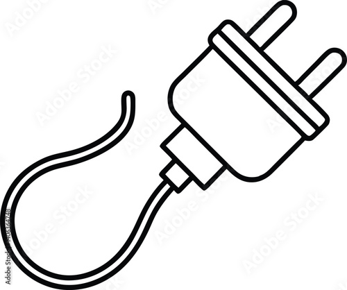 smart plug line art vector icon.