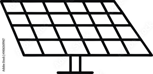 solar panel line art vector icon.