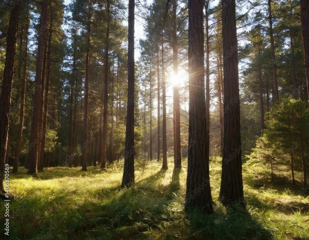 Fototapeta premium Green grass field with trees during daytime 1