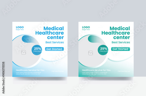 Medical banner social media post banner cover template web banner design template