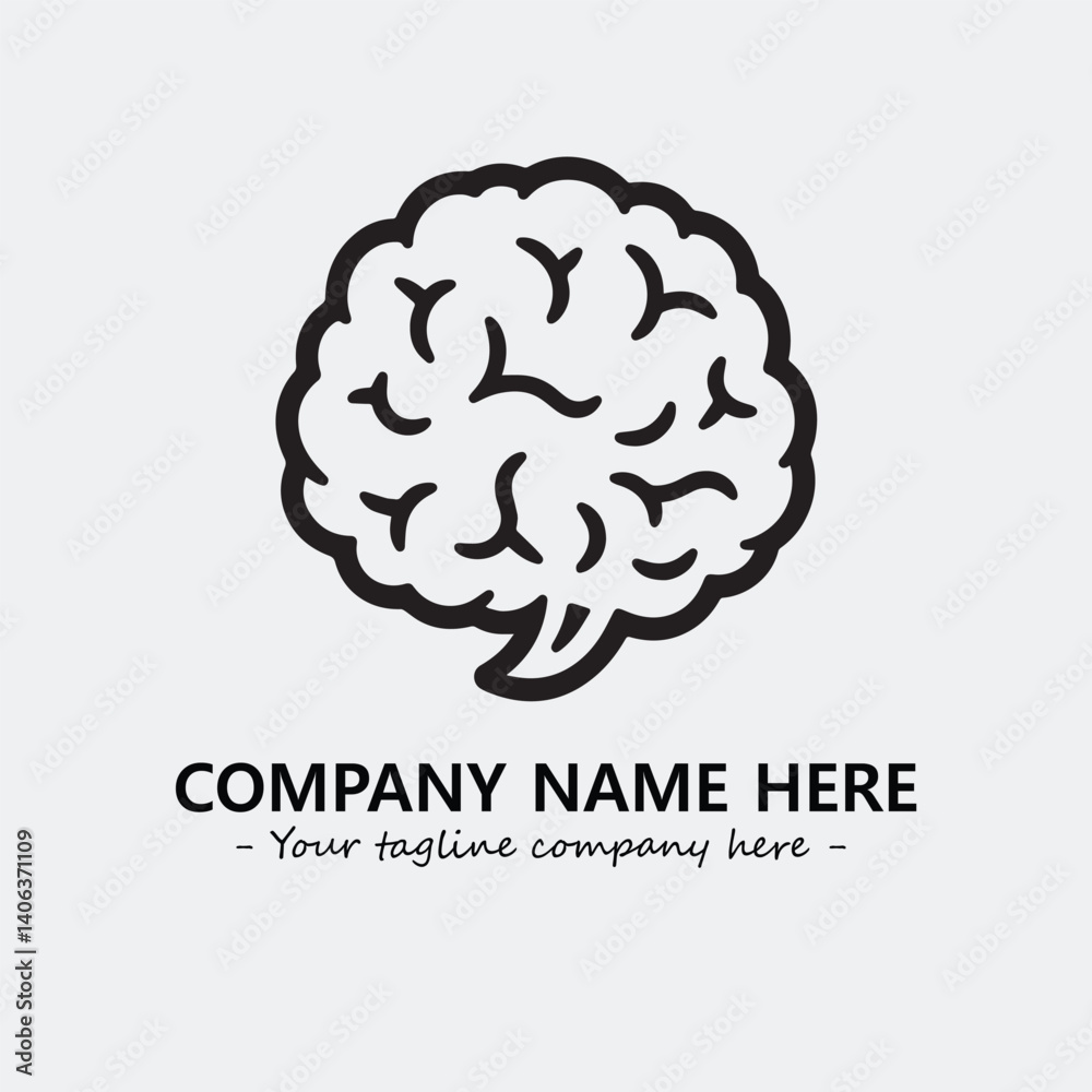 Brain illustration black and white for logo company vector image
Brain illustration black and white for logo company vector image